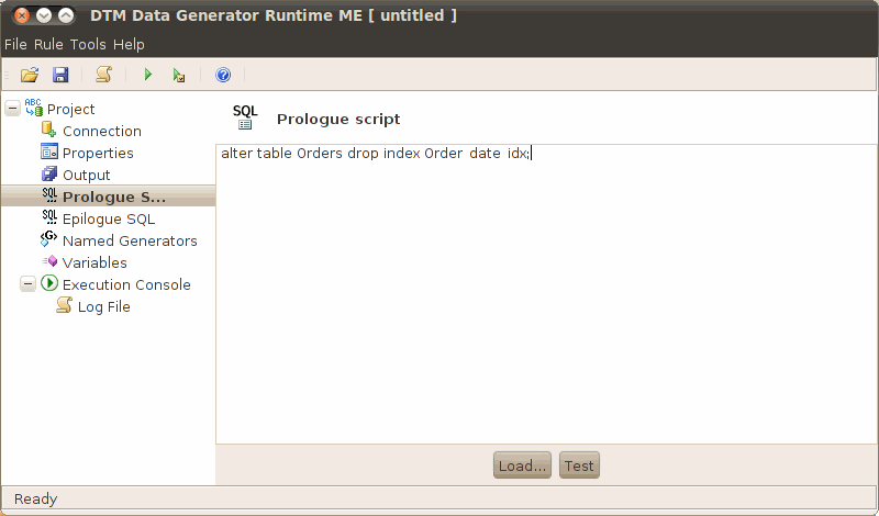 DTM Data Generator Runtime (Multiplatform Edition): project level prologue and epilogue
