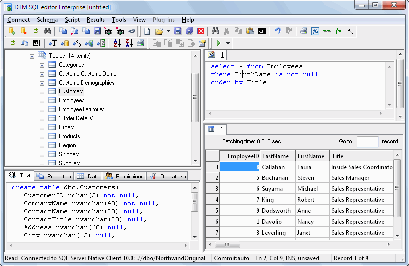DTM SQL editor 2.03.00