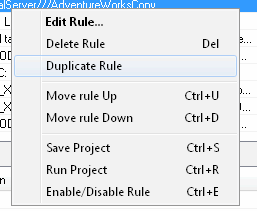 DTM Migration Kit: rule list context menu