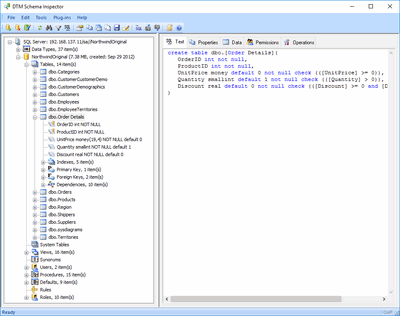 DTM Schema Inspector is a database schema browsing and management tool